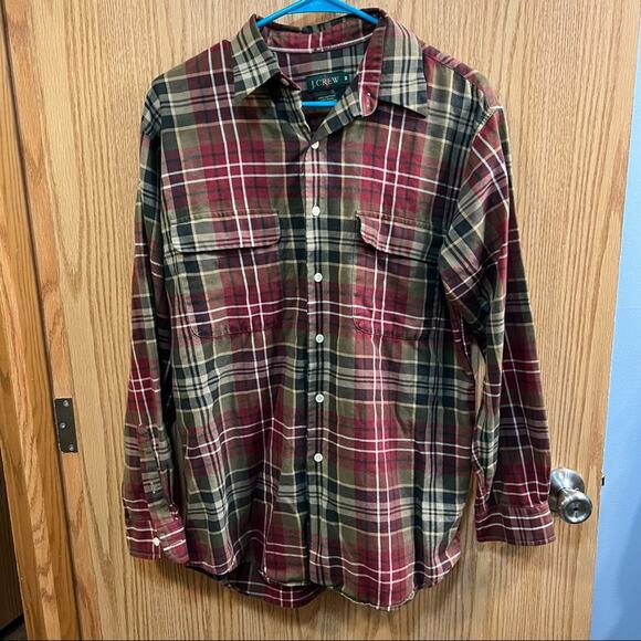 J. Crew Cotton & Wool Blend Plaid Button Down Top Shacket Men's Size Medium - Picture 1 of 5
